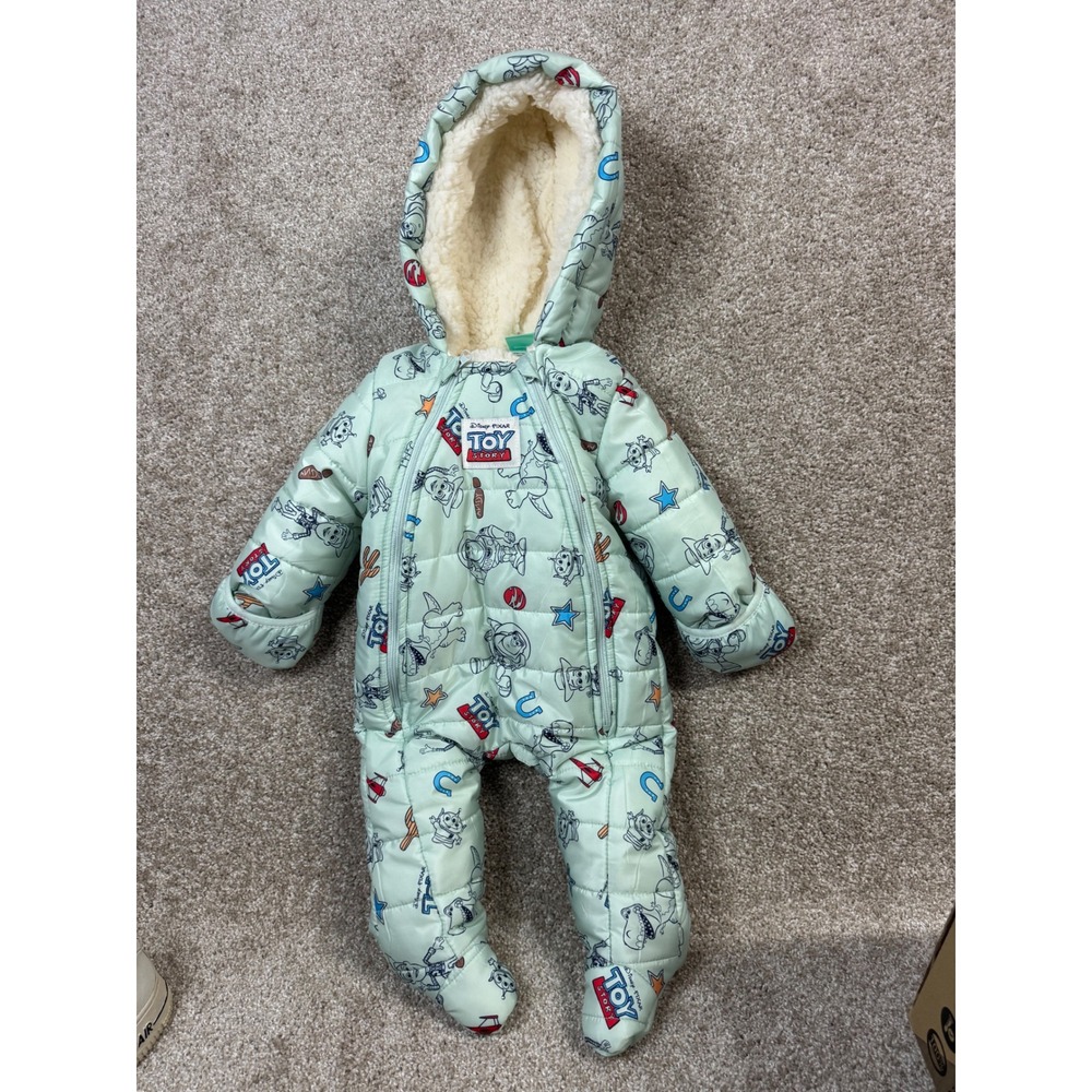 Disney Baby Toy Story Bunting Snowsuit Aqua Sherpa Lined 3-6M RPTZ201